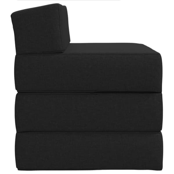 Fällbar Soffbed Svart 200 x 70 x 10 cm Tyg