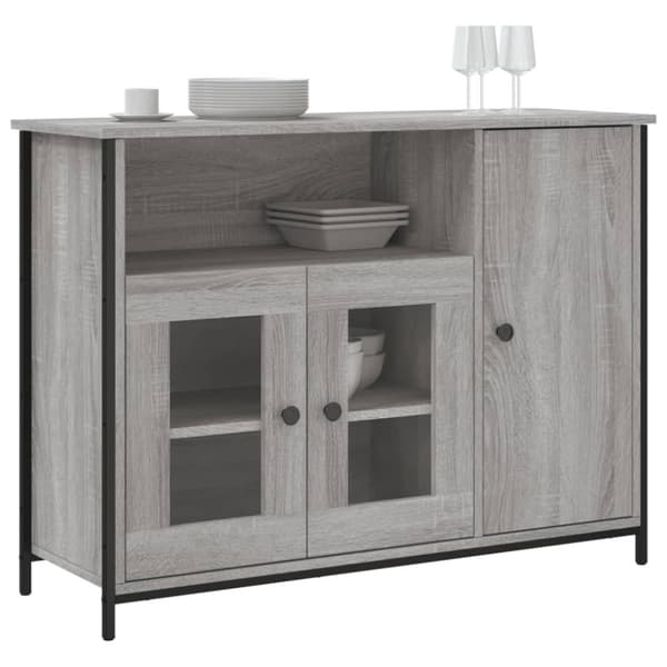 Skänk grå sonoma 100x35x75 cm konstruerat trä