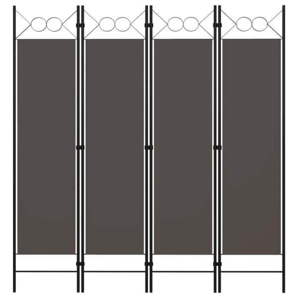 Rumsavdelare 4 paneler antracit 160x180 cm