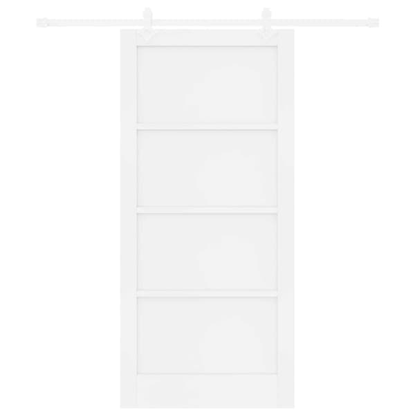 Skjutdörr 93 x 202 cm Konstruerat trä Vit