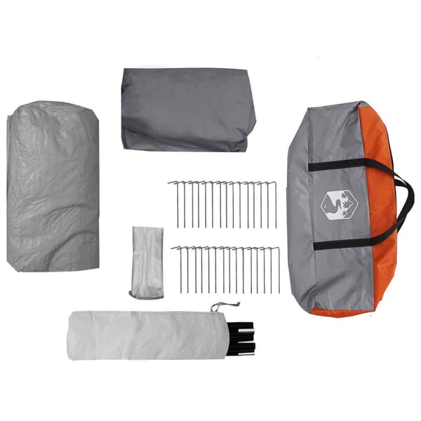 3 person Grå och orange 185T Polyester med PU-beläggning