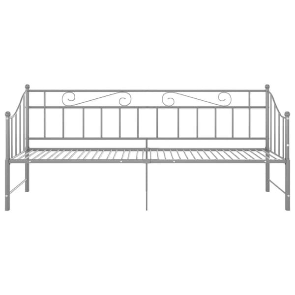 Utdragbar sängram bäddsoffa grå metall 90x200 cm