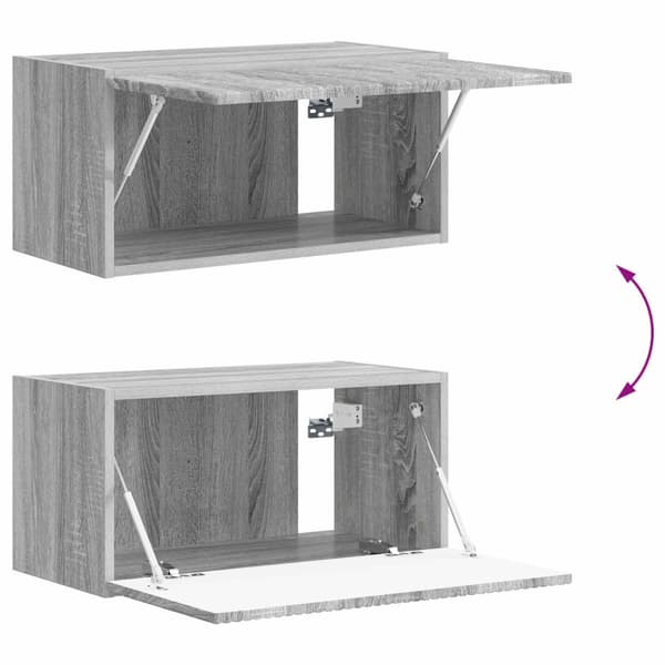 TV väggskåp set Väggmonterad 4 pcs Grå Sonoma Konstruerat trä