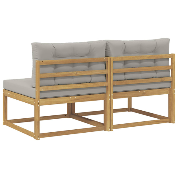 2 Stycke Utomhus Mellansoffa Polyester Vit