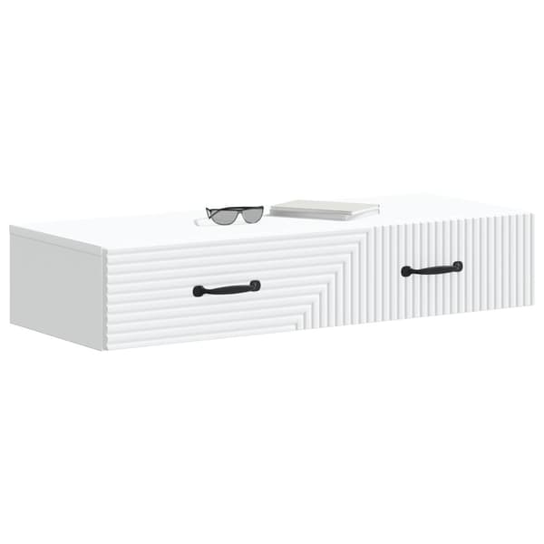 Väggmonterad sidobord Vit 87,5 x 34,5 x 17 cm Konstruerat trä