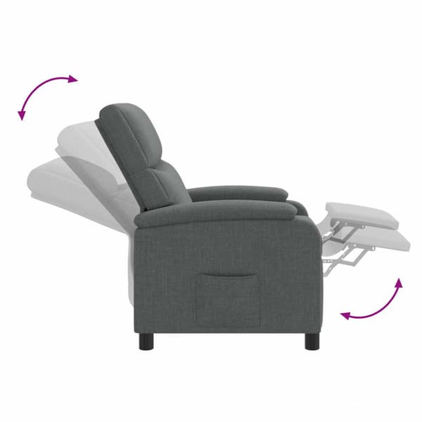 Recliner Mörkgrå Tyg