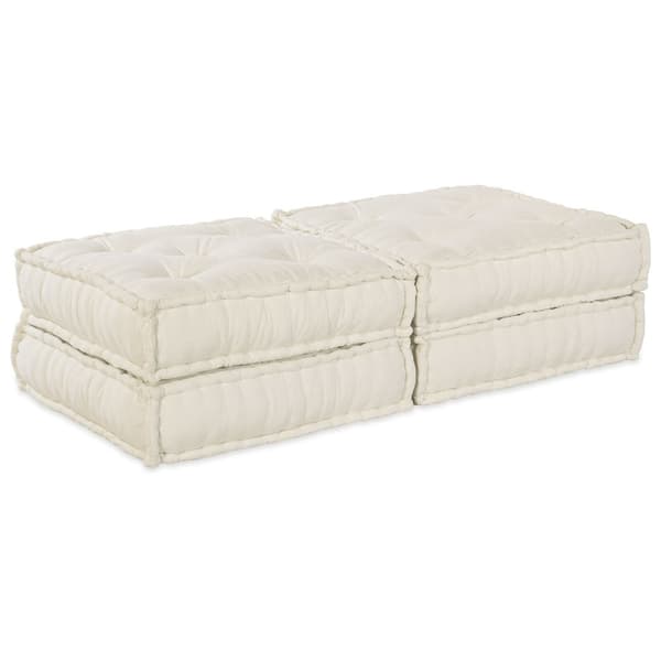 Modulsofa enhet 2 pcs Gräddvit 140 x 70 x 36 cm Tyg