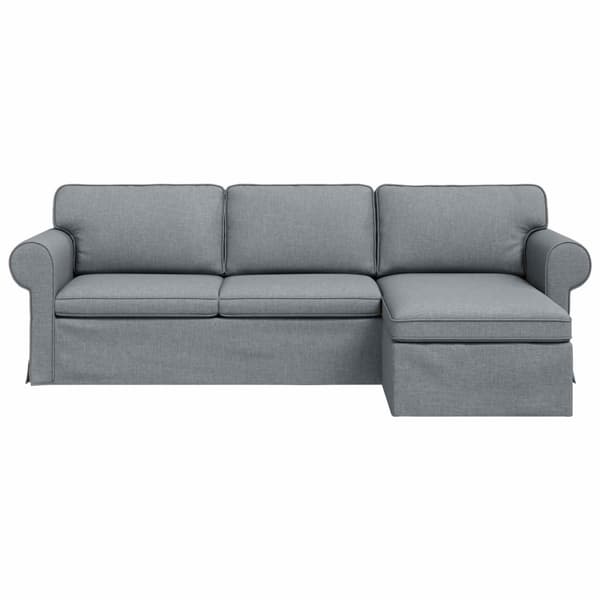 Soffa Ljusgrå 245 x 138 x 80 cm tyg