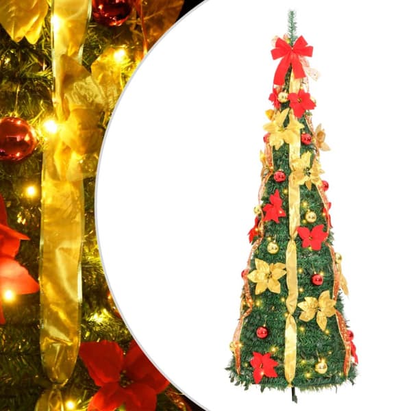 Plastgran pop-up 200 LED grön 210 cm