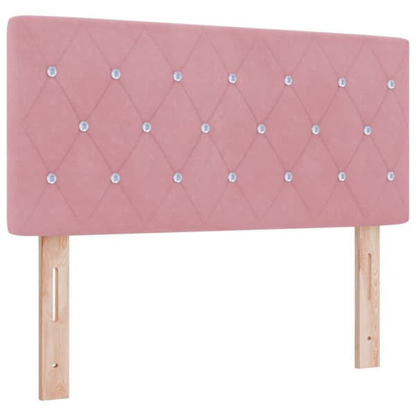 Boxspring säng med madrass och LED Rosa 100 x 200 cm Sammet