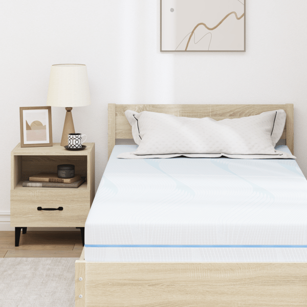 Madrass Vit 120 x 200 cm Jacquardtyg