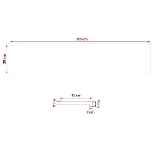 Trappsteg 2 st 120 x 25 x 2 cm Vit Massivt Ekträ