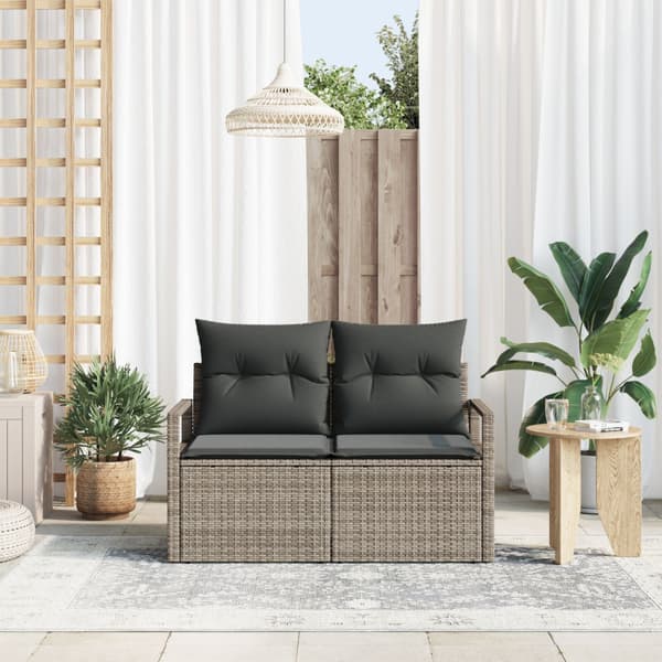 Trädgårdsoffa med kudde 120 x 62 x 69 cm konstrotting