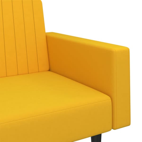 Bäddsoffa 2-sits gul sammet