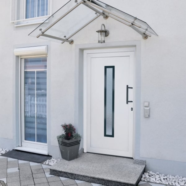 Ytterdörr vit 98x200 cm PVC