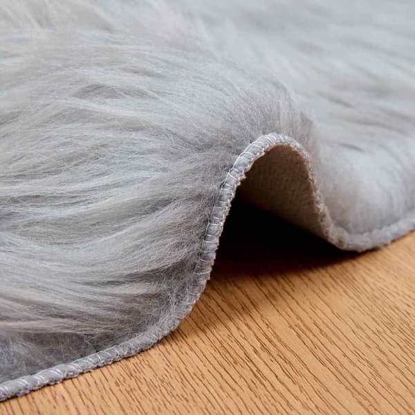 Fuskfäll matta TAFALLA Grå Ø 100 cm Polyester