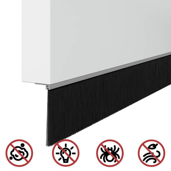 Självhäftande dörrborstlist 2 pcs Silver 100 cm
