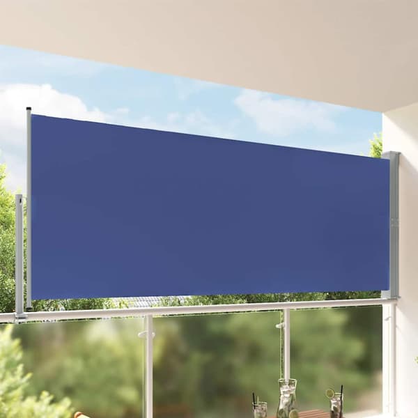 Infällbar sidomarkis 140 x 300 cm blå