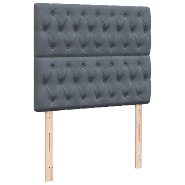 Ramsäng med madrass mörkgrå 120x200 cm sammet