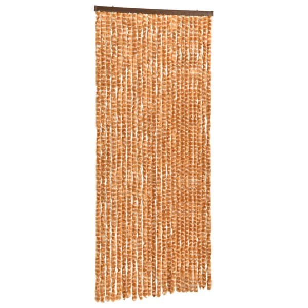Insektsdraperi ockra och vit 100x220 cm chenille