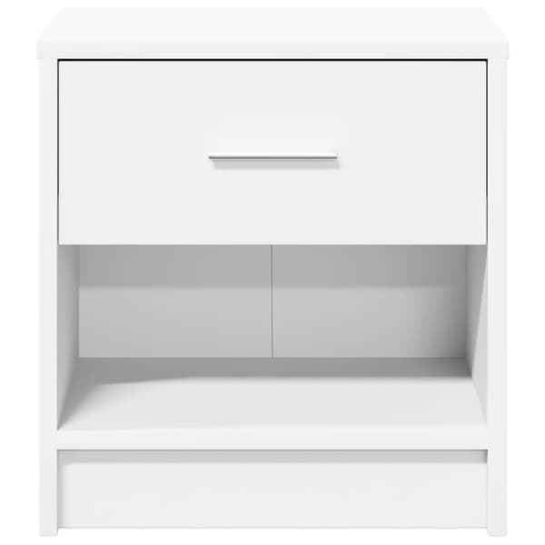 Sängbord 2 st med låda vit 39x28x41 cm