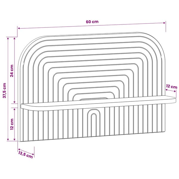 Vägg hylla 2 st Vit 60 x 13.5 x 37.5 cm Konstruerat trä