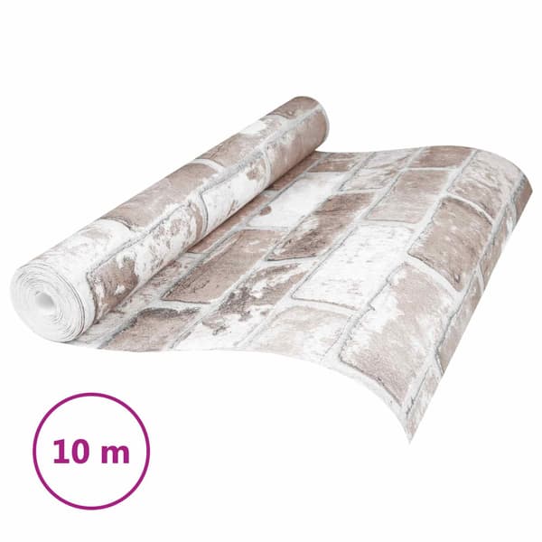 3D Solid Tapet Randig Tegel 10 x 0,53 m Non-woven tyg
