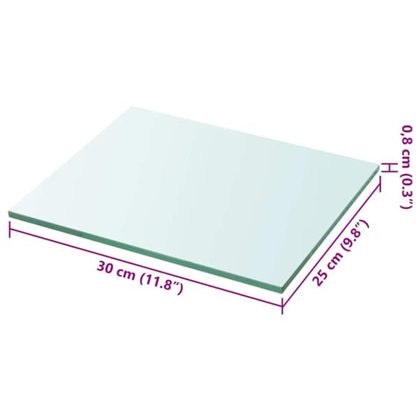 Hyllplan 2 st glas genomskinlig 30x25 cm