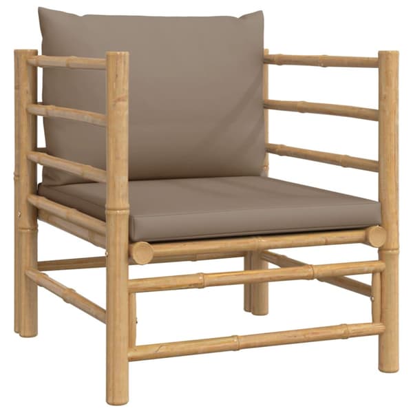 Loungegrupp 6 delar taupe dynor bambu