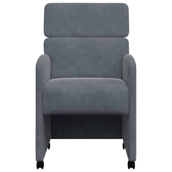 Matstolar med hjul 2 pcs Mörkgrå 58 x 65 x 98 cm Sammet