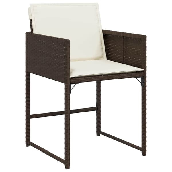 Trädgårdsmöbelset 5 pcs Brun konstrotting