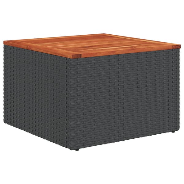 Trädgårdsoffset 9 st Svart Poly rattan