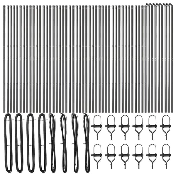 Stängselstolpe 52 pcs Grå 3,2 x 3,2 x 150 cm
