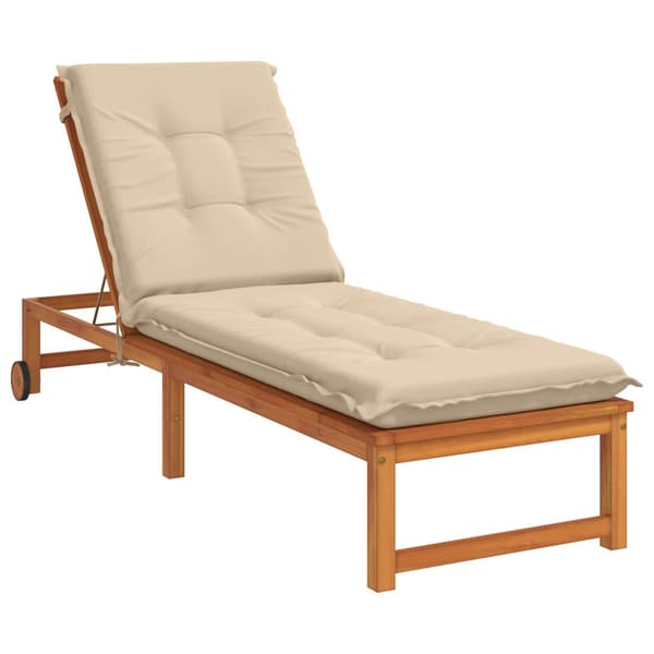 Solstol Kudde GEMERT 100% Polyester Gräddvit 190 x 50 x 9 cm