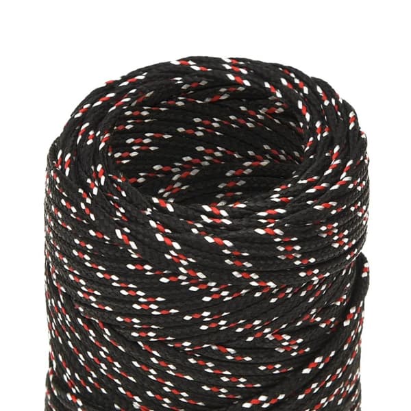 Båtlina svart 2 mm 25 m polypropen
