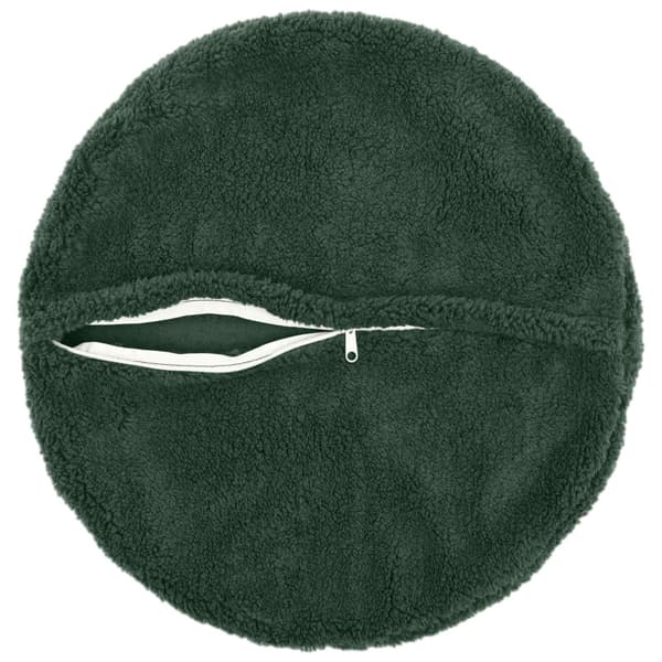 Kuddöverdrag 2 st HEERLEN Mörkgrön Ø 60 cm Bouclé