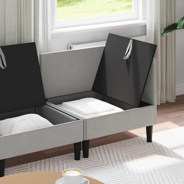 Möbelset för vardagsrummet 3 pcs Ljusgrå Tyg
