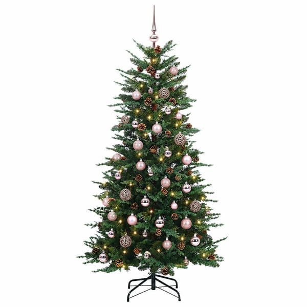 Plast Hingad Julgran 150 cm 150 LED-lampor Varmvit PE & PVC