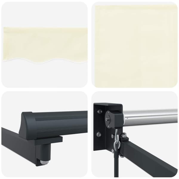 Manuell utdragbar markis med LED-lampor 3,5 x 2,5 m