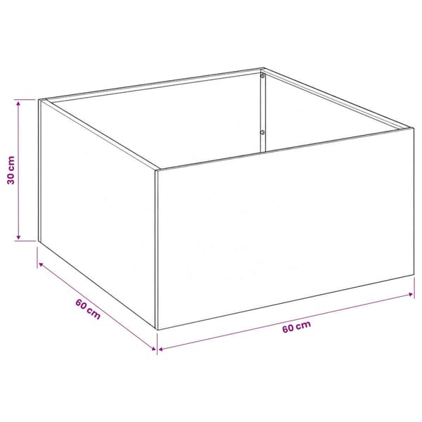 Trädgårdsplanterare 2 st Silver 60 x 60 x 30 cm