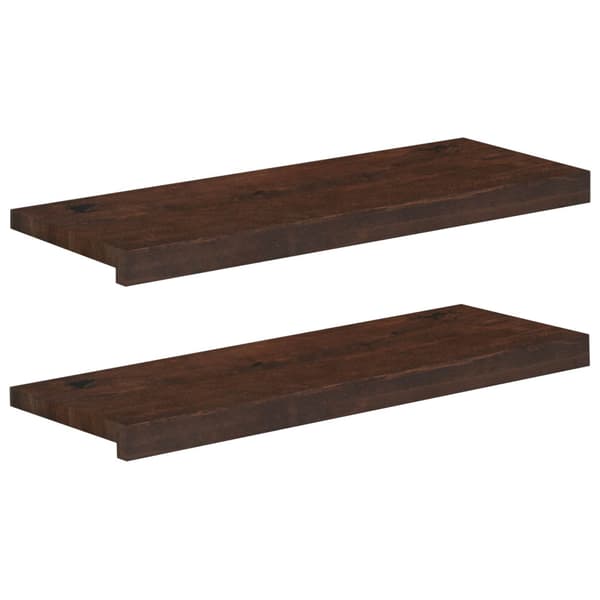 Trapstegsmattor 2 st 80 x 25 x 2 cm Mörkbrun Massivt bokträ