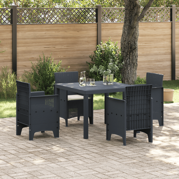 Trädgårdsmöbelset 5 pcs Antracit Polypropylen