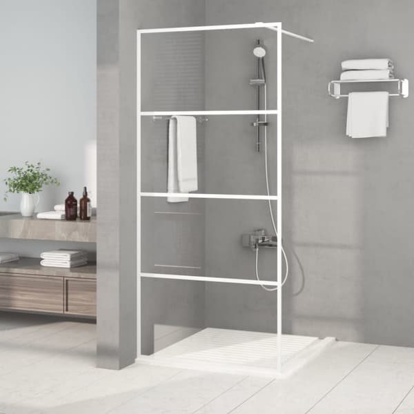 Duschvägg vit 90x195 cm klart ESG-glas