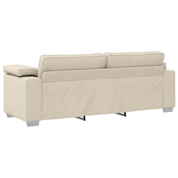3-Sits soffa Beige 220 cm Linnenblandad tyg