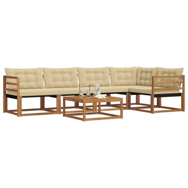 Utomhussoffset 6 st Naturlig och Beige