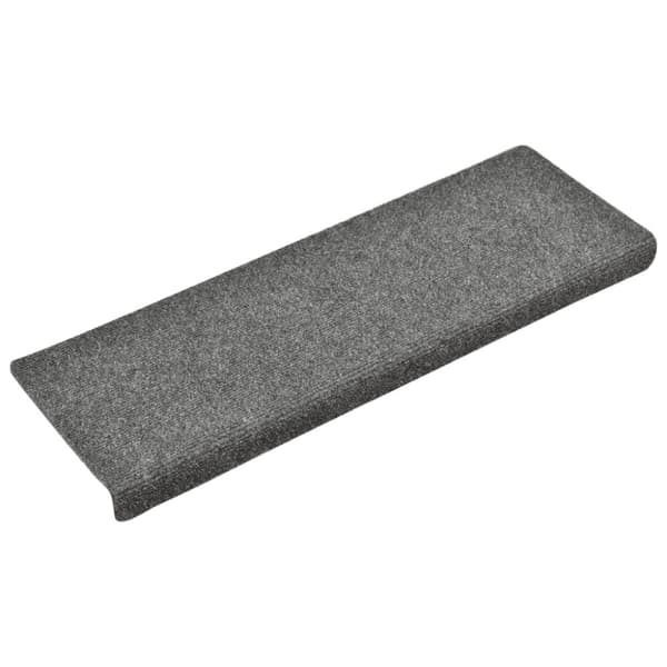 Trappmattor självhäftande 5 st 65x21x4 cm ljusgrå rektangulär kant