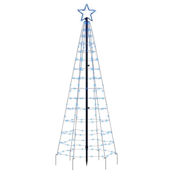 LED julgran med spikar 220 LED blå 180 cm
