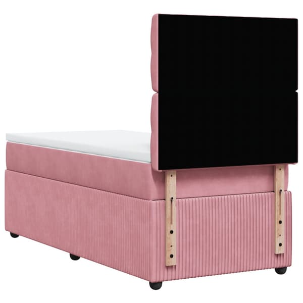 Ramsäng med madrass rosa 90x200 cm sammet