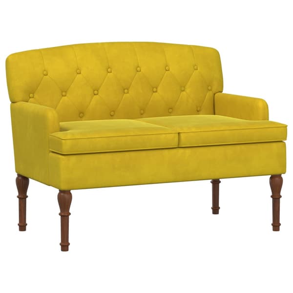 Loveseat med knapprapport Ljusgul 111 x 65 x 79 cm Sammet