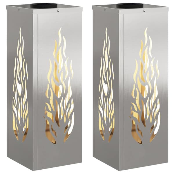 Solar LED Stig Ljus 2 pcs Silver Rostfritt stål
